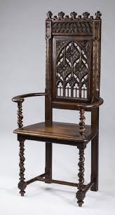 19th C French Gothic Revival Carved Oak Throne Chair Gothic Interior Gothic Furniture Throne Chair