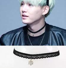 Nerd Imagina Con Suga Chokers Bts Earrings Diamond Cross Pendants