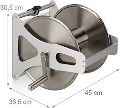 Relaxdays Schlauchtrommel Metall Schlauchaufroller Leer Edelstahl Aluminium Boden Wand 30 5x45x36 5 Cm Silber Amazo In 2020 Schlauchtrommel Aluminium Trommel