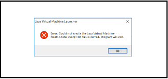 Could not create the java virtual . Could Not Create The Java Virtual Machine Error A Fatal Exception Has Occurred Life On Network