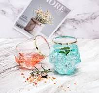 Amazon.com | Hyuetrsa 100 Pcs 12 Oz Plastic Wine Cups Gold ...