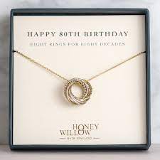 1 top 30 best gifts for 80th birthday of grandpa; Petite 80th Birthday Necklace 80th Birthday Present For Her Honey Willow Handmade Jewellery