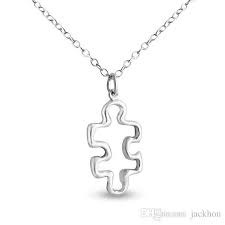 Autism awareness crystal puzzle piece necklace. Wholesale Hollow Outline Puzzle Piece Necklace Autism Awareness Quote Jigsaw Necklace Mentor Teacher Mom Friends Meaningful Gift From Jackhon 10 37 Dhgate Com