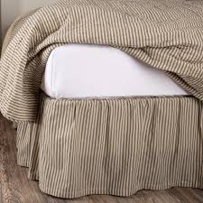Black And White Striped Bed Skirt Queen Vhc Brands Farmhouse Sawyer Mill Ticking Cotton Split Corners Gathered Striped King Bed Skir In 2020 Ticking Stripe Bedding Striped Bedding Farmhouse Bedding