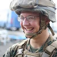 U.S. Marine Corps Lance Cpl. Taylor Akins, a field