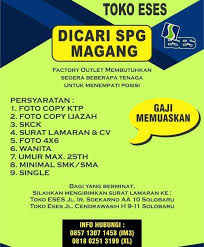 Check spelling or type a new query. Lowongan Kerja Spg Magang Toko Eses Solo Baru Sukoharjo Bursa Lowongan Kerja