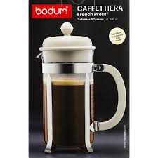 Coffee lovers all agree that our french press helps you whip up delicious, aromatic, and strong cups of coffee in a matter of minutes. Bodum Caffettiera Coffee Maker With Borosilicate Glass Carafe 34 Ounce White Walmart Com Walmart Com