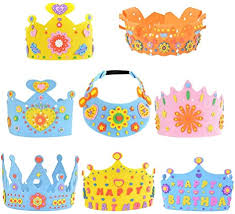 To begin, i used my cricut explore to find a flat image of a crown that i liked. Amazon Com Nuobesty 8pcs Diy Birthday Crown Hats Kids Party Cap Decorations Craft Art Projects Material For Child Random Pattern Home Kitchen