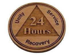 Wooden Aa 24 Hour Chip One Day At A Time 12 Step Recovery Medallion Recovery Gifts Aa Anniversary Sober Gift