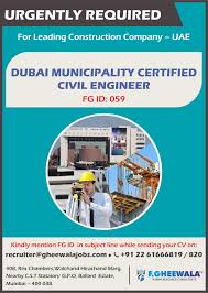 Urgently Required Civil Engineer Dubai Municipality Certified For Leading Construction Company In Uae Grab This Urgent Ope Civil Engineering Municipality Job