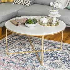 Daisy Faux Marble And Gold Round Coffee Table By Desert Fields Walmart Com In 2020 Round Coffee Table Modern Round Gold Coffee Table Coffee Table White
