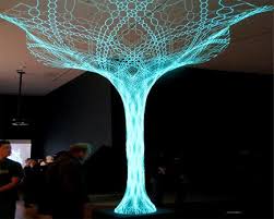 Hologram Solar Tree Light Sculpture Interactive Art Installation