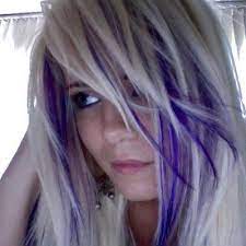 Placement Purple Hair Highlights Blonde With Purple Highlights Platinum Blonde With Purple Highlights