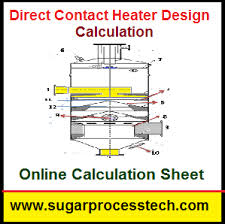 Direct Contact Heater Dch Design Calculation With Online Calculator Sugar Industry Directions Design