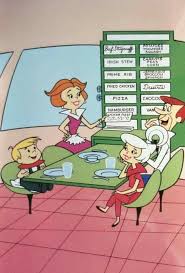 The misadventures of a futuristic family. The Jetsons Wish Preparing Dinner Was That Easy The Jetsons Old School Cartoons Favorite Cartoon Character