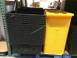 They are durable bins featuring. Centrex Plastics 27 Gallon Storage Bin Tough Durable Plastic Black With Yellow Lid Costcochaser