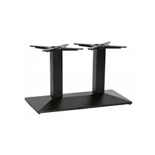L brown round wood coffee table with sink top. Newton Twin Pedestal Coffee Table Base Forest Contract