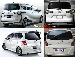 Honda freed sendiri menggunakan dasar honda jazz yang tersedia dalam 3 bentuk tempat duduk yaitu 5 penumpang, 7 penumpang dan 8 penumpang. Perbandingan Lengkap Toyota Sienta Vs Honda Freed Di Indonesia Fitur Design Dan Spesifikasi Carusermagz Com
