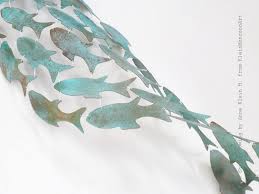 Metal Sculpture Fish Contemporary Wall Sculpture Turquois Etsy Wall Sculptures Metal Fish Wall Art Contemporary Wall Sculptures