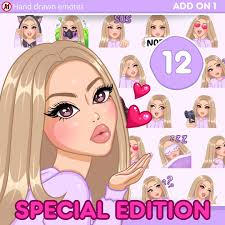 Blonde Girl Emotes, Pack 12pcs for Twitch, Discord, Youtube and Any Stream  and Chat [female NANCY: Blonde Hair