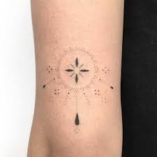Hand Poked Custom Tattoo Inked On The Back Of The Left Upper Arm Ink Tattoo Hand Tattoos For Girls Hand Poked Tattoo