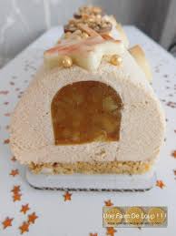Buche Mousse Caramel Et Son Insert Abricot Pomme Vanille Recette Dessert Noel Recette Gateau Noel Mousse Caramel