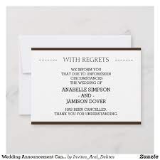 Wedding Announcement Cancellation Cards Zazzle Com Wedding Announcements Announcement Announcement Cards