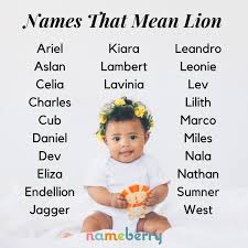 106 Names That Mean Lion Baby Names Names With Meaning Cute Baby Names