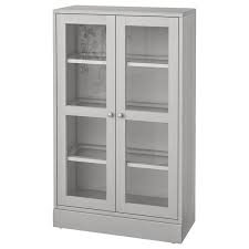 Les vitrines sont lideal pour presenter en. Havsta Armoire Vitree Avec Plinthe Gris Verre Transparent 81x37x134 Cm Ikea