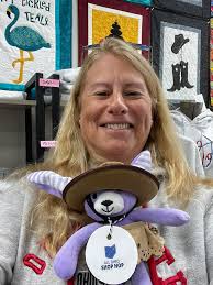 We hopped again today and found the elusive bunny at Bird n Hand Fabrics.