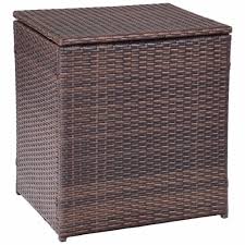 It has two chairs and a table with an oval tabletop. Modern 3 Piece Rattan Wicker Patio Bistro Furniture Set