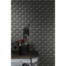 Découvrez les papiers peints imitation de matériaux de décor discount aux meilleurs prix. Papier Peint Carrelage De Metro Gris Anthracite