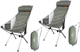 Amazon Com Nice C Ultralight High Back Folding Camping Chair Upgrade With Removable Pillow Side Pocket C In 2020 Folding Camping Chairs Camping Chair Camping Set