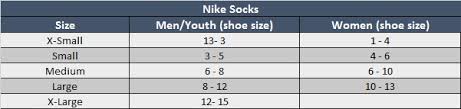 Sizing Chart Soccer Village