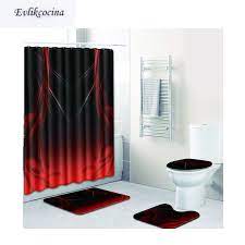 These rugs have smaller dimensions than area rugs and are ideal for catching water as you step out of the bath or shower. Free Shipping 4pcs Red Black Gradual Change Banyo Paspas Bathroom Bath Mat Set Tapete Banheiro Washable Toilet Rug Alfombra Bano Bath Mats Aliexpress
