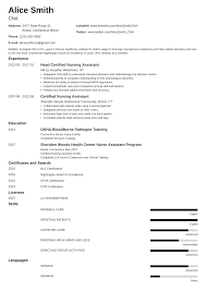 Cna Resume Examples Job Description Skills Template