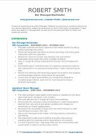 bar manager resume samples qwikresume