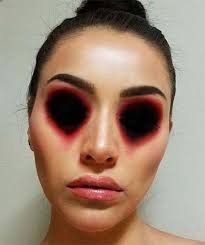 To create this, draw a heart with face paint and fill it in. Cool Easy Makeup Ideas For Halloween