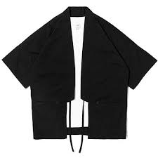 Black And White Kimono For Men Men S Black Urban Kimono Style Shirt Product Jaket Pria Pakaian Jaket
