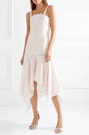 Jonathan Simkhai Broderie Anglaise Trimmed Striped Cotton And Silk Blend Dress Dresses Fashion Handkerchief Skirt