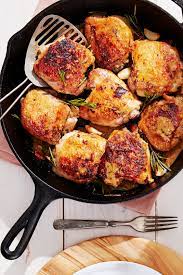 Crispy Chicken Thighs With Garlic And Rosemary Recipe Dinner Party Recipes Crispy Chicken Thighs Rosemary Recipes