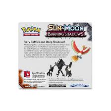 Burning shadows set is the third set from the pokémon sun & moon games and features a variety of pokémon, and new alola forms of classic pokémon. Pokemon Tcg Sun Moon Burning Shadows Booster Display Box 36 Packs Pokemon Center Canada Official Site