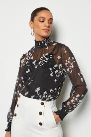 Spice up your looks with elegant long sleeve blouse available at alibaba.com. Shadow Print Long Sleeve Blouse Karen Millen