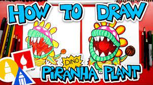 Make a circle for the head of the plant, and then draw in a wide open greater than symbol which will be for the. How To Draw A Dino Piranha Plant From Mario Youtube