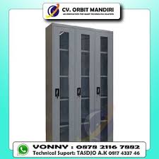 Barang akan diantar oleh kurir kami (khusus kota medan radius 10 km). Lemari Arsip Besi 3 Pintu Kaca Besi