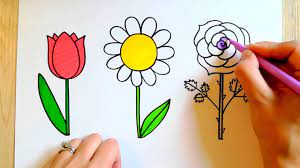 Feb 21, 2021 · using either a black marker or a white gel pen add some flower centres and details. How To Draw Flowers Daisy Tulip And Rose Colored With Markers Youtube