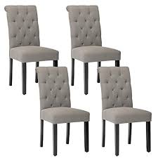 Rated 4.5 out of 5 stars. Buy Solid Wood Tufted Parsons Dining Chair With Fabric Upholstery Set Of 4 Brownish Gray Online In Indonesia B08brj4bln