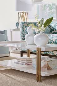 There's plenty of room between the chaise and the coffee table so that a. Octavia Coffee Table Ethan Allen Rectangle Coffee Table With Brass Mid Century Modern Coffee Table Dining Room Table Lamps Rectangular Coffee Table