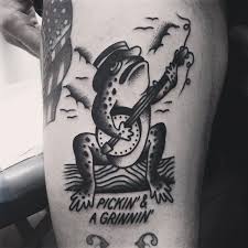 Black And White Frog Tattoo Designs Handsome Jake Arnette Frog Tattoos Traditional Black Tattoo Tattoos