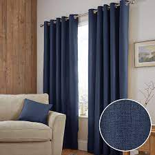 Jennings Navy Thermal Eyelet Curtains Dunelm Navy Curtains Living Room Blue Living Room Decor Gold Curtains Living Room